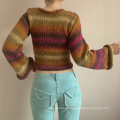 Vintage Short Tie-Dye Strickpullover